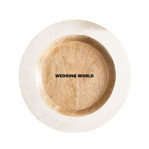 Nouvelle assiette en bois de conception de bordure simple forme ronde concepteur de fantaisie vaisselle faite à la main articles de maison assiette en bois en gros - Product Image 3