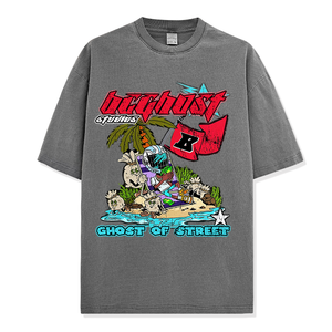 เสื้อยืด100% พิมพ์ลายแบบสวมหัวสำหรับผู้ชายเสื้อยืดพิมพ์ลายแขนสั้นโอเวอร์ไซส์ผ้าฝ้าย - Product Image 5