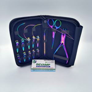 Kit de pinces à extensions de cheveux professionnelles multifonctionnelles en acier inoxydable REVAMP INTERNATIONAL, couleur arc-en-ciel, outil durable - Product Image 4
