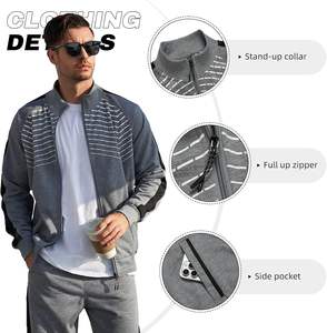 Grey Men's Sweat Suit 2 Piece Outfit Casual Contrast Sports Jogging Tracksuits Set BY STYLE <b>BOY</b> & Co - Product Image 4