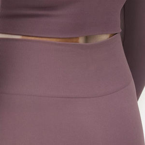 Leggings de yoga extensibles personnalisés grande taille 2024 pour femmes, taille haute, longueur intégrale, côtelés, couleur unie, séchage rapide, taille élastique - Product Image 5