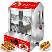 Chauffe-Plat Commercial Électrique 220V 27L à Température Stable en Acier Inoxydable 201 avec Cuiseur Vapeur pour Buns, Idéal pour Restaurants et Stands de Restauration