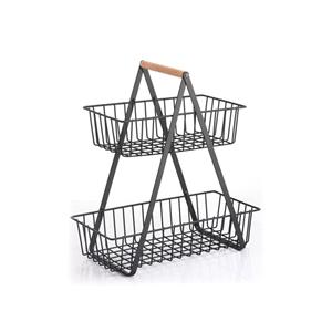 Cestino portaoggetti da tavolo MSV, design industriale, legno e acciaio, nero opaco - Product Image 2