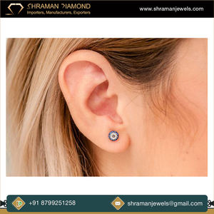 iced 10K Real Gold 1.64 CTS Blue & <b>Black</b> Moissanite Diamond Tester <b>Stud</b> Screw Back <b>Earrings</b> wholesale bulk Luxury Gift for Her - Product Image 5