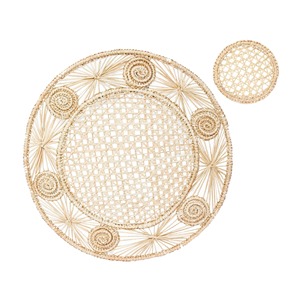 Elegant Bohemian-Style Handwoven Natural Seagrass <b>Placemats</b> Charger Plate Sustainable Bamboo Rattan Rustic Home Decor Dinning - Product Image 5
