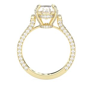RITZIN Hidden Halo Oval Cut Engagement Ring Cute Women's Fine <b>Handmade</b> <b>Jewelry</b> - Product Image 4