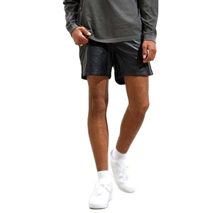 Shorts cargo en cuir de vache véritable pour homme, neufs, 2026, noirs, avec fermeture éclair, fabriqués au Pakistan, de bonne qualité - Product Image 1