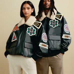 100% Genuine <b>Leather</b> Oversized Fit Chenille Patches Adidem Asterisks Breathable <b>Bomber</b> <b>Jacket</b> - Product Image 4