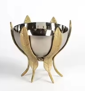 Latest Design <b>Gold</b> Polished Brass Serving Bowl for Modern <b>Table</b> Settings Round Shape <b>Gold</b> Hammered Design Bowl at low price - Product Image 5