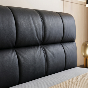 Base <span class=keywords><strong>de</strong></span> Cama Tapizada Contemporánea Personalizada OEM, Cama <span class=keywords><strong>de</strong></span> Cuero Nappa Suave, Resistente a los Sonidos, Muebles para Recámara Principal, Cama con Plataforma - Product Image 5