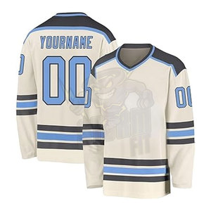 Maillots de hockey sur glace respirants personnalisés, motifs en sergé imprimés par transfert thermique, uniformes d'équipe, vêtements de performance personnalisés 100% - Product Image 1