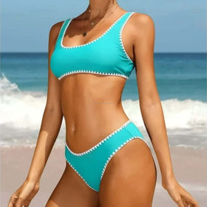 Maillot de bain de plage pour femme, col halter, respirant, logo personnalisé, nouvelle mode, prix abordable, bonne qualité - Product Image 3