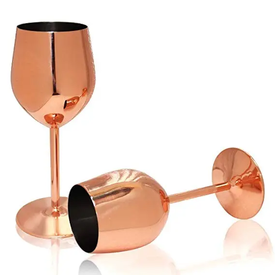 Stainless Steel Wine Glass Rose Gold Cocktail Drinking Party Wine Glasses Beer Glass