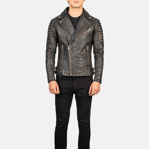 Chaqueta de moto de cuero genuino ODM de alta calidad, diseño encerado Original, decoración de bolsillo a la moda, chaqueta de invierno - Product Image 4