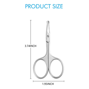 Meilleurs ciseaux à poils de nez en acier inoxydable allemand de 3.5 pouces avec lame incurvée arrondie poignée en céramique sécurité petit outil de beauté - Product Image 2