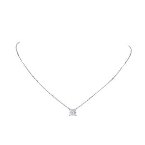 Collar Regal Princess Diamond Radiance de 2.06 Ct E VS1 con diamante cultivado en laboratorio en oro blanco de 18K para novias, bodas, compromisos y fiestas. - Product Image 3