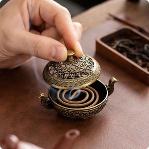 Tradebyd elegante quemador de metal Bakhoor duradero árabe Mukhbar soporte de incienso para uso de oración - Product Image 3