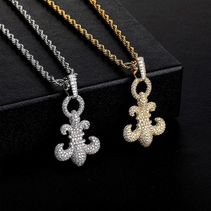 Collar con colgante <span class=keywords><strong>de</strong></span> circón brillante <span class=keywords><strong>de</strong></span> lujo, joyería exquisita <span class=keywords><strong>de</strong></span> Hip Hop para hombres y mujeres, Ideal para ocasiones especiales, regalos - Product Image 1