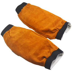 Mangas protectoras de cuero dividido resistentes al desgaste de alta temperatura de piel de vaca Mangas de soldadura de seguridad de brazo largo - Product Image 1