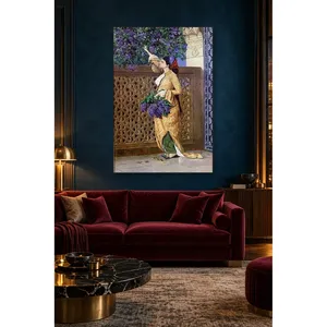Fida Osman Hamdi Bey, Fille cueillant des lilas près d'une fenêtre à grille, impression sur toile - Product Image 5