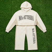 Ensemble de survêtement pour femme en polaire brodé avec fermeture éclair, sweat-shirt oversize et pantalon large, style streetwear décontracté, deux pièces