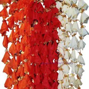 Decoración de boda india Gota Patti Net Strings Tassels Door Hangings Net Hanging Bunches Diwali Decoración de Navidad