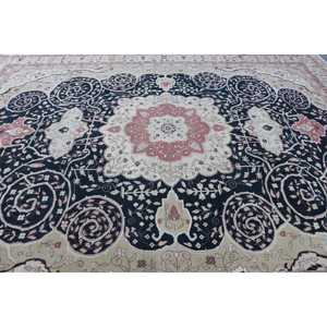 พรมตุรกีขนาดใหญ่พิเศษ 11x13.6 ฟุต (336x416 ซม.) พรมขนสัตว์ลายอิคัตสีดำวินเทจ - Product Image 5