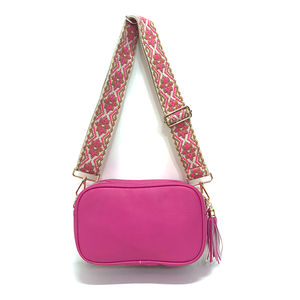 กระเป๋าสะพายไหล่กระเป๋าสะพายข้างสีตัดกันแฟชั่นสำหรับผู้หญิงกระเป๋าถือผ้าใบสีเรียบๆ - Product Image 5