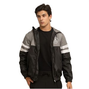 Veste coupe-vent zippée pour homme imperméable et respirante avec capuche pliable pour la course à pied et la pluie - Product Image 4