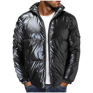 Vente en gros Veste à bulles matelassée imperméable d'hiver à col montant pour hommes Veste matelassée d'extérieur personnalisée OEM pour hommes - Product Image 1