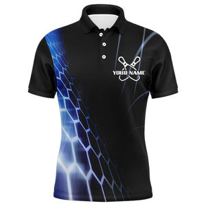 Polo de bowling pour homme, de haute qualité, imprimé par sublimation personnalisée, imperméable, à séchage rapide, confortable, élégant, tricoté, classique, pour équipe - Product Image 3