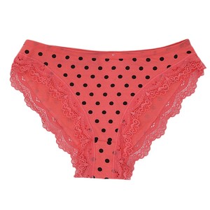 Culotte en dentelle et à pois pour femme - Pêche - Product Image 1