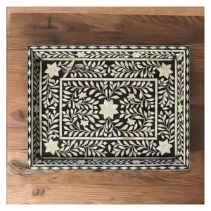 Plateau d'incrustation en os adapté au décor de la cuisine et au stockage Plateau de service en nacre pour hôtel et restaurant à domicile - Product Image 6