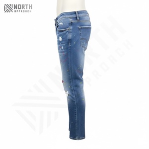 Pantalones Vaqueros de Hombre de Nuevo Estilo, Hechos de Poliéster y Algodón, Pantalones Vaqueros de Cintura Alta para Hombre, Transpirables y Cómodos - Product Image 3