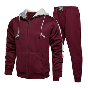 Ensemble de jogging à capuche en polaire pour homme de couleur unie avec écran DTF DTG et impression numérique par sublimation - Product Image 5