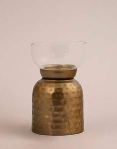 Handmade Hammered Metal Candle Stand with Glass Votive Set of 2 Pcs New Design <b>Christmas</b> Occasion Candle Holder for <b>Sale</b> - Product Image 1