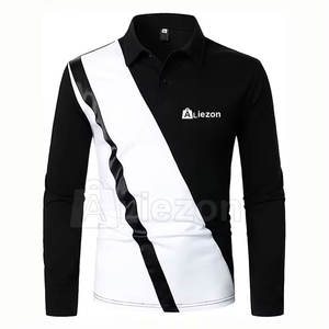 Polos de manga larga de moda para hombres con cuello Polos de manga larga de moda para adultos - Product Image 1