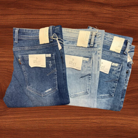 Jeans skinny pour hommes et femmes en denim mélangé de haute qualité, lavage vintage, vêtements décontractés, vente en gros, surplus de stock de marque