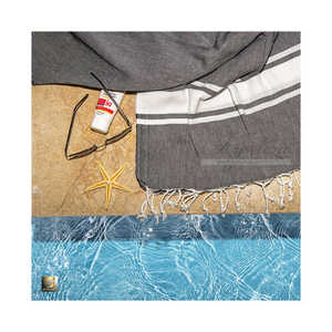 Toalla de playa de mezcla de lino suave de lujo, secado rápido, ultraabsorbente, resistente a la arena con textura suave, comodidad Premium para los bañistas - Product Image 2