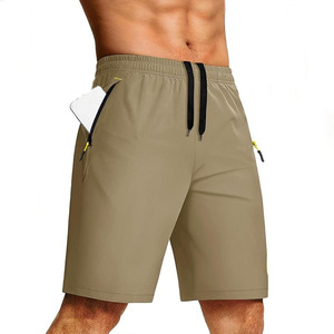 กางเกงขาสั้นออกกำลังกายสำหรับผู้ชายกางเกงกีฬาแห้งเร็วมีกระเป๋าระบายอากาศลายพื้นพื้นพื้น - Product Image 1