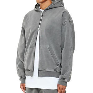 Sudadera con Capucha Personalizada con Logotipo para Hombre, 100% Algodón, Forro Polar de Invierno, Impermeable, Estilo Holgado con Hombros Caídos, de Alta Calidad, Estilo Vintage Lavado Ácido - Product Image 5