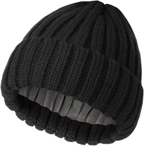 Fleece Lined Polyester Breathable Waterproof Beanie Hat for <b>Women</b> Men Soft Winter Hats Chunky Warm Snow Ski Skull Cap Travel - Product Image 1