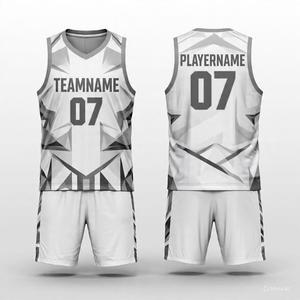 Conjunto de Uniforme de Baloncesto Sublimado de Último Diseño al por Mayor de Fábrica, Camisetas y Pantalones Cortos Deportivos Lisos, Conjuntos de Camisetas con Patrón Personalizado - Product Image 4