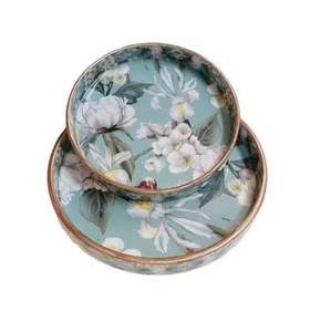 Autocollant imprimé décoratif de plateau de service de planches rondes en MDF de luxe avec finition émaillée pour le thé et le café de petit-déjeuner Vanity Fruits - Product Image 1