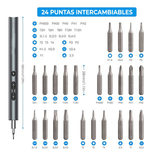 Ensemble de tournevis électrique sans fil mini 24 embouts avec 3 LED et source d'alimentation pour usage domestique et industriel - Product Image 3