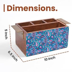 Decorative Wooden Printed <b>Utensil</b> Holder Affordable Stand for Clean <b>Kitchen</b> Arrangement Natural Wood Printed <b>Utensil</b> Holder - Product Image 6