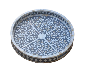 Motif floral plateau de service os et incrustation de résine pour servir thé café Desserts petit déjeuner ustensiles de cuisine salle à manger et salon décor - Product Image 2