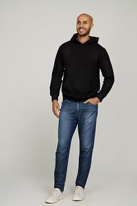 Conjunto de chándal de invierno informal de 2 piezas con logotipo personalizado de talla XL para hombre, Sudadera con capucha de manga larga, pantalones de chándal transpirables de talla grande - Product Image 4
