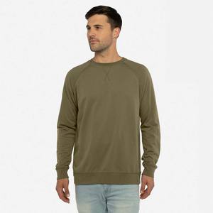 Pull-over à col ras du cou pour hommes coupe régulière vert foncé grand - Product Image 3