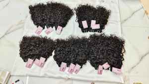 Paquetes de cabello Remy indio crudo sin procesar, cutícula alineada, cabello humano Natural, máquina recta rizada, extensión de cabello de trama Doble - Product Image 4